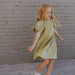 Puff Sleeve Dress in Green